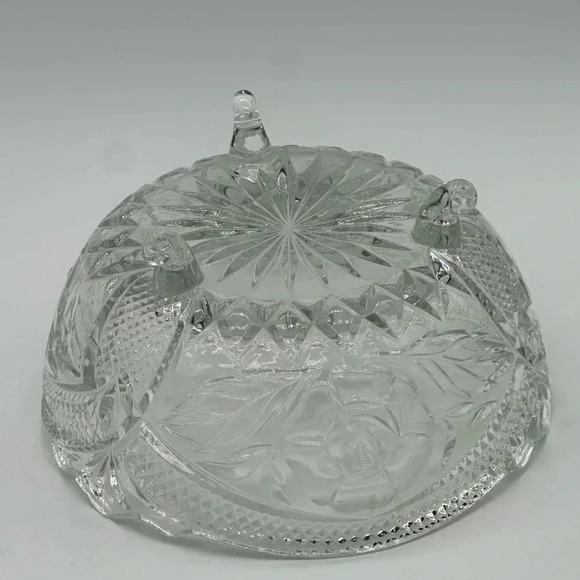 Vintage Miller Import The Irena Collection Bowl with Rose Motif in Crystal 8” - Picture 4 of 5